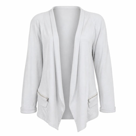 Wallis Women's Grey M Cardigan with Zip Accents