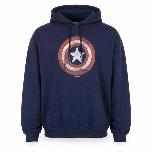 Gildan Men's Blue Captain America Hoodie L