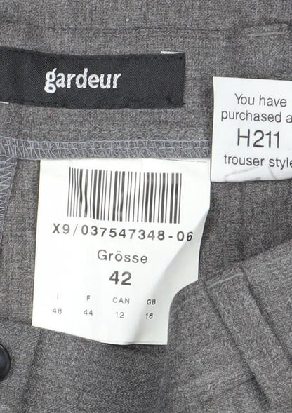 Preloved Gardeur Women's Grey Regular Fit Business Trousers Size 14 - Detail
