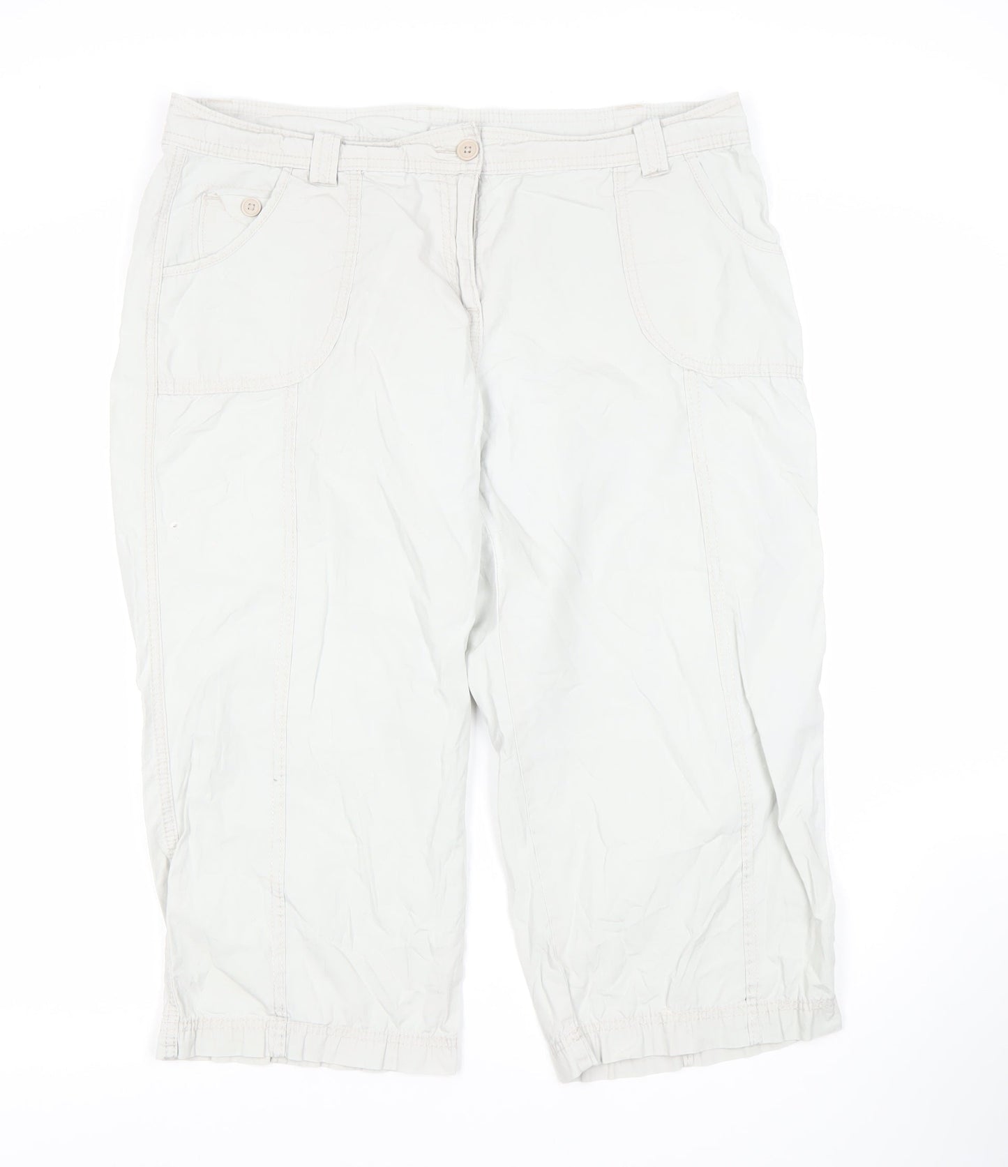 Marks and Spencer Women's White Cropped Trousers