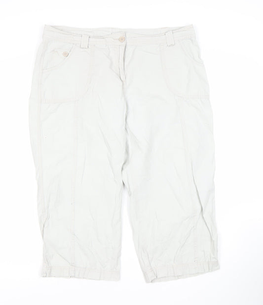 Marks and Spencer Women's White Cropped Trousers