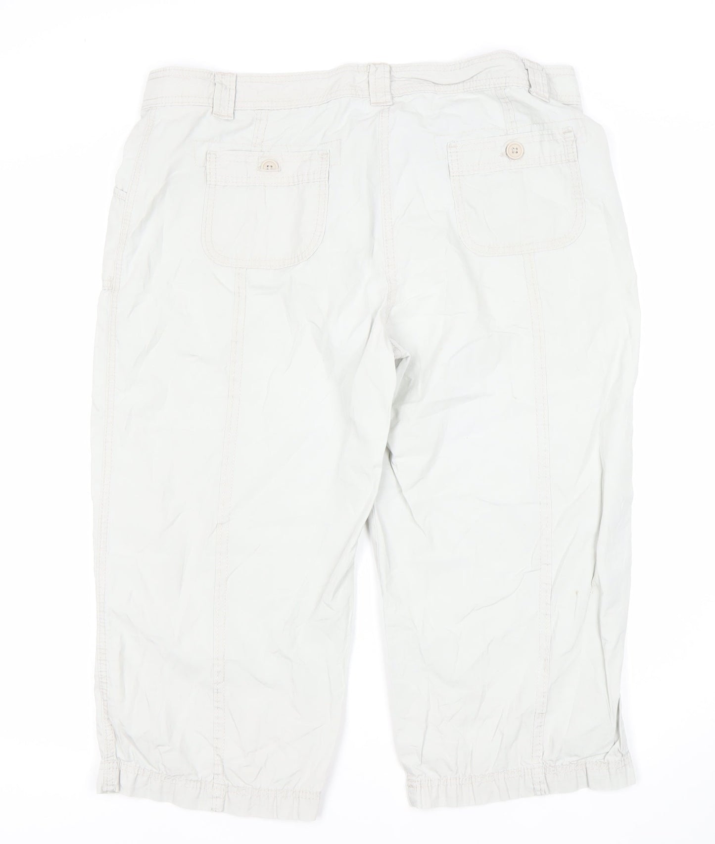 Marks and Spencer Women's White Cropped Trousers