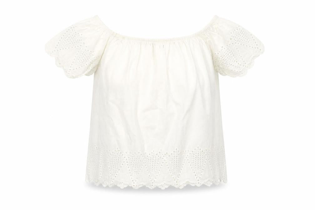 Great Plains Women’s White Blouse Off Shoulder
