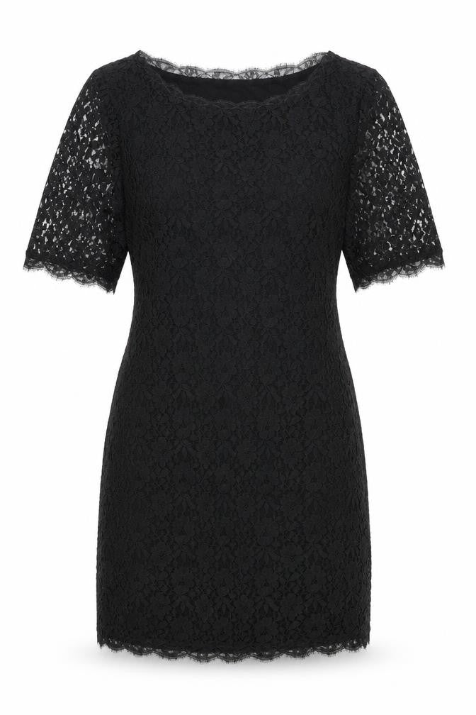 Jigsaw Black Lace Dress Medium Floral Women