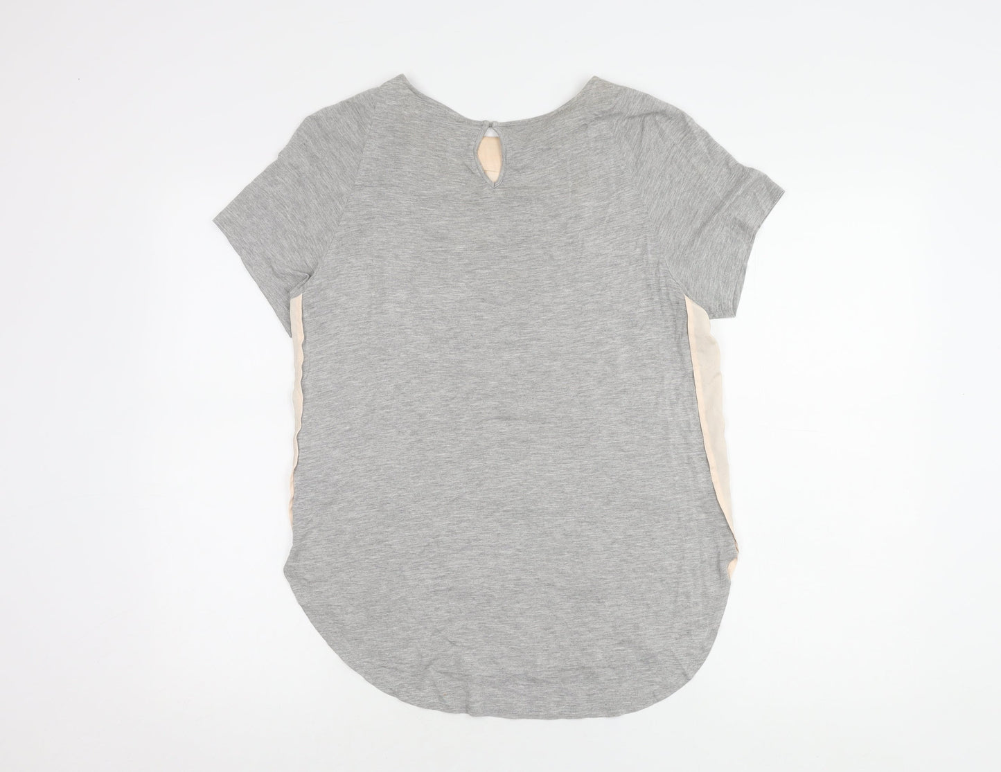 Warehouse Women's Grey Beaded Short Sleeve Top
