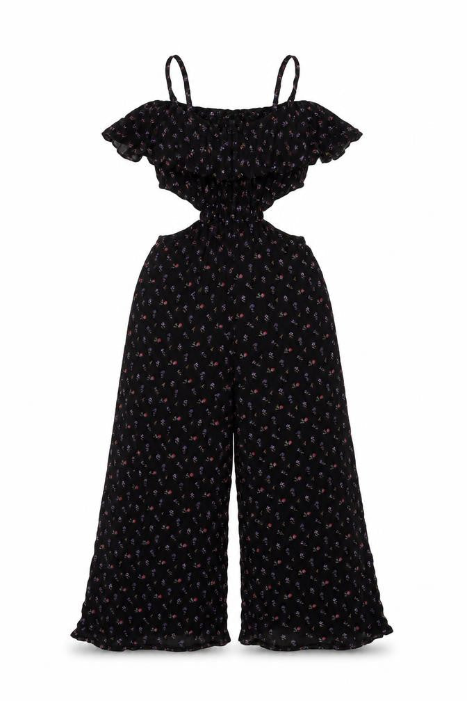 Kimchi Blue Women's Black Floral Jumpsuit XS