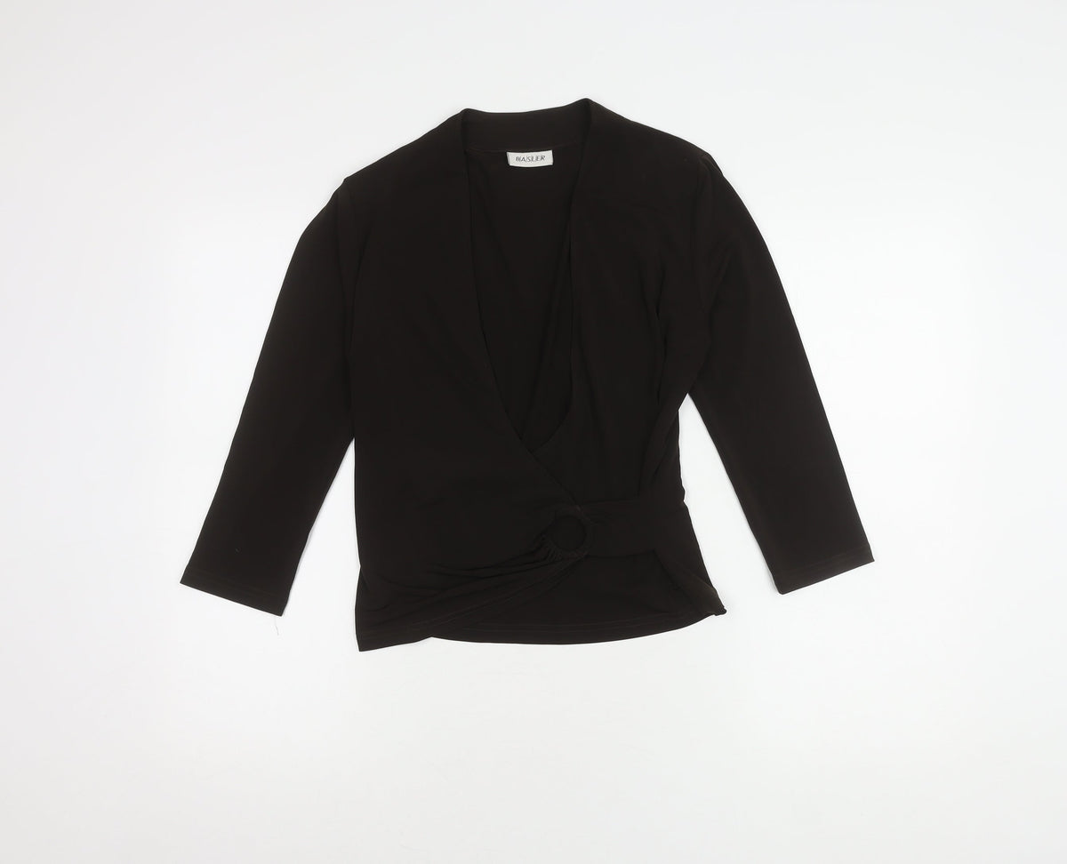 Basler Women's Black Wrap Top, Size 8, Elegant Style