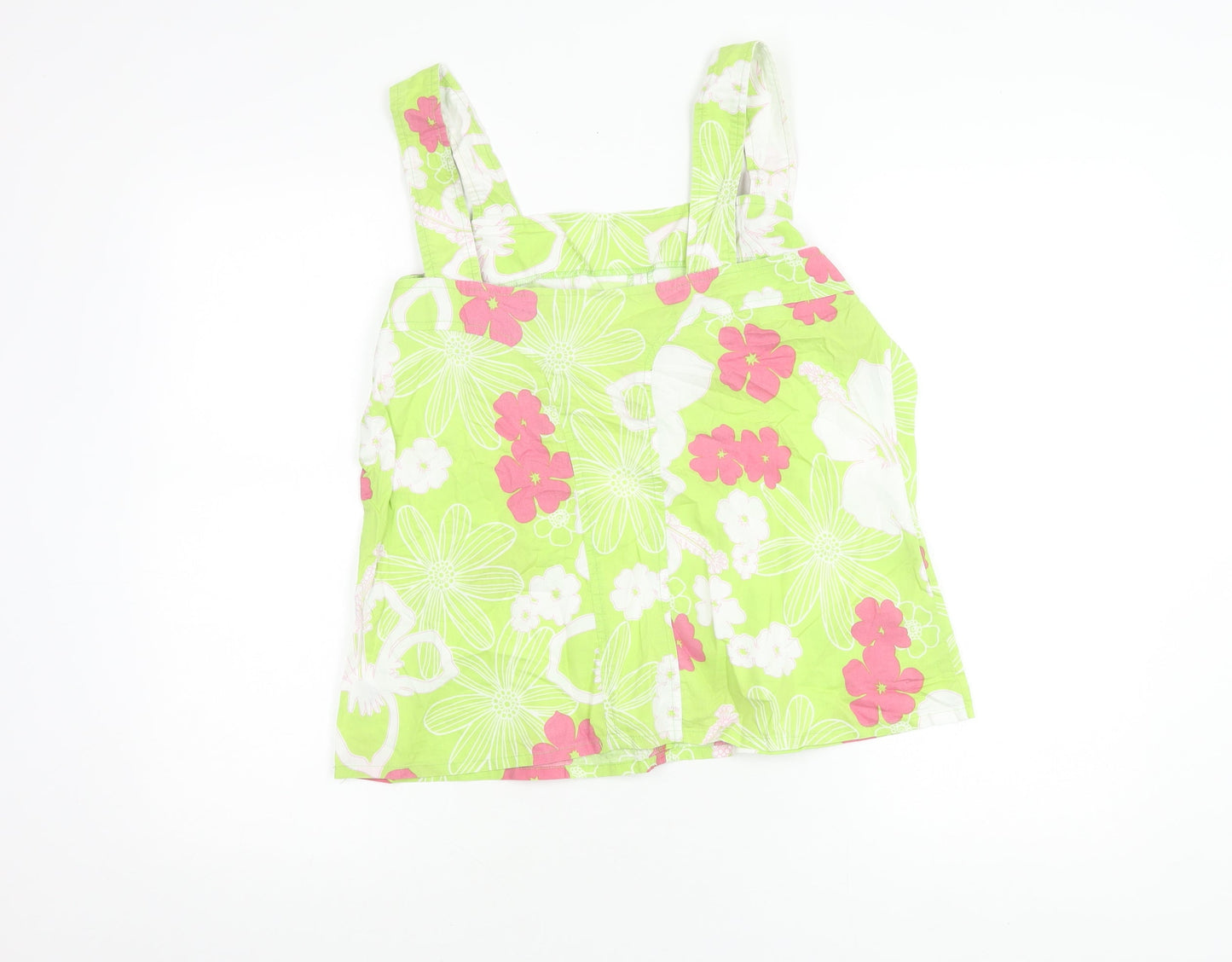 St Bernard Women's Green Floral Cotton Tank Top Size 18