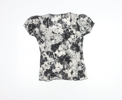 Per Una Women's Multicoloured Floral Lace Blouse Size 12