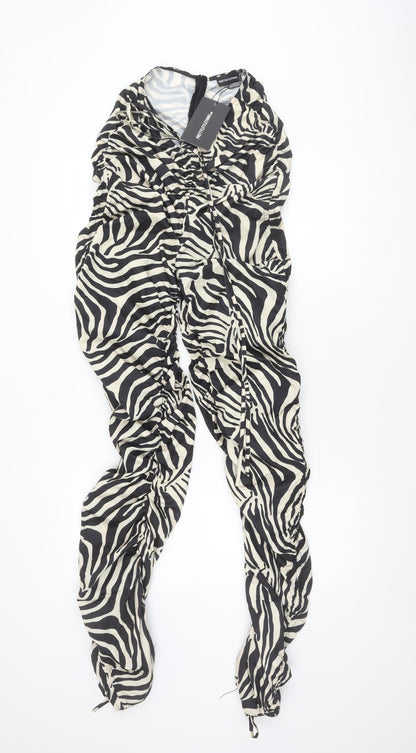 PRETTYLITTLETHING Women's Zebra Print Trousers Size 6