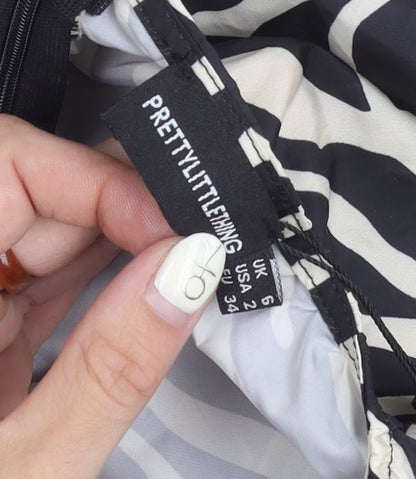 PRETTYLITTLETHING Women's Zebra Print Trousers Size 6