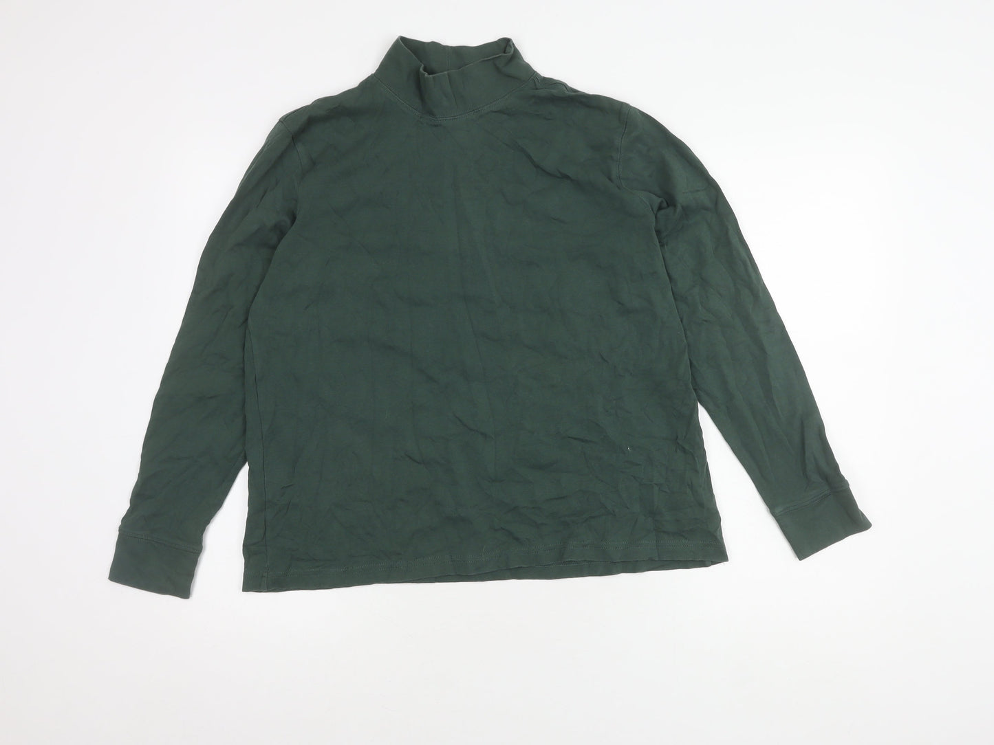 Lands' End Women Green Mock Neck Jumper, Size L