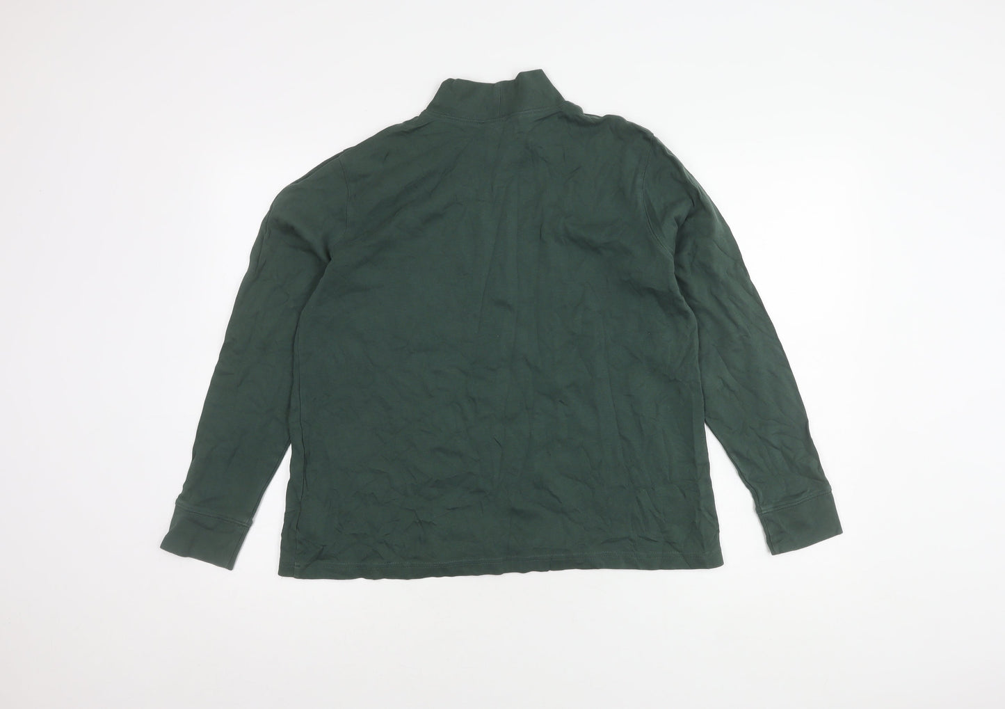 Lands' End Women Green Mock Neck Jumper, Size L