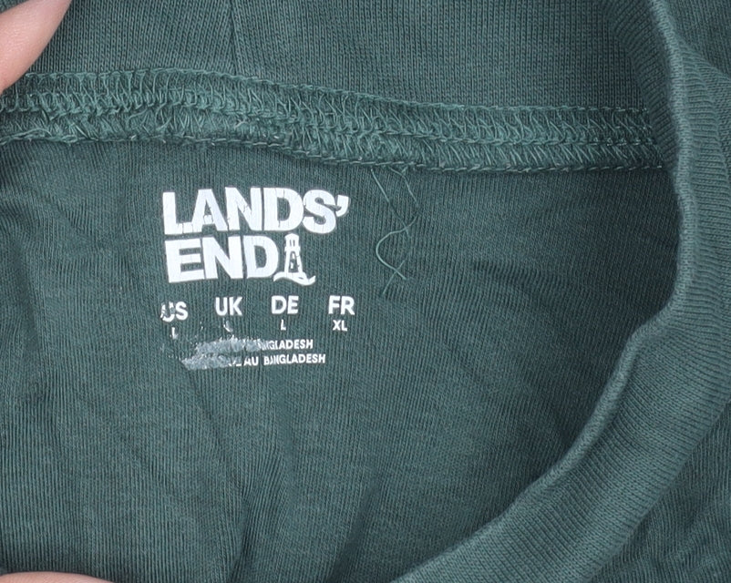 Lands' End Women Green Mock Neck Jumper, Size L