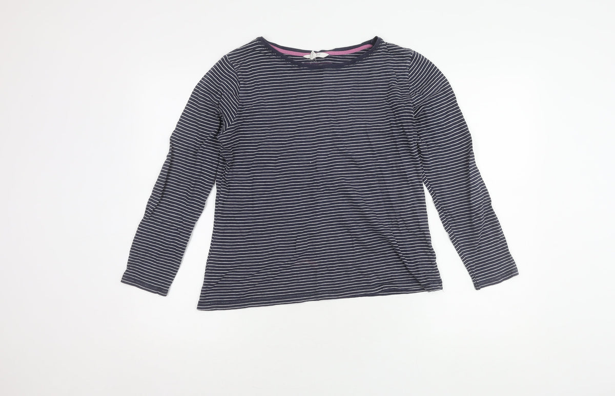 White Stuff Women's Blue Striped Long Sleeve T-Shirt Size 12