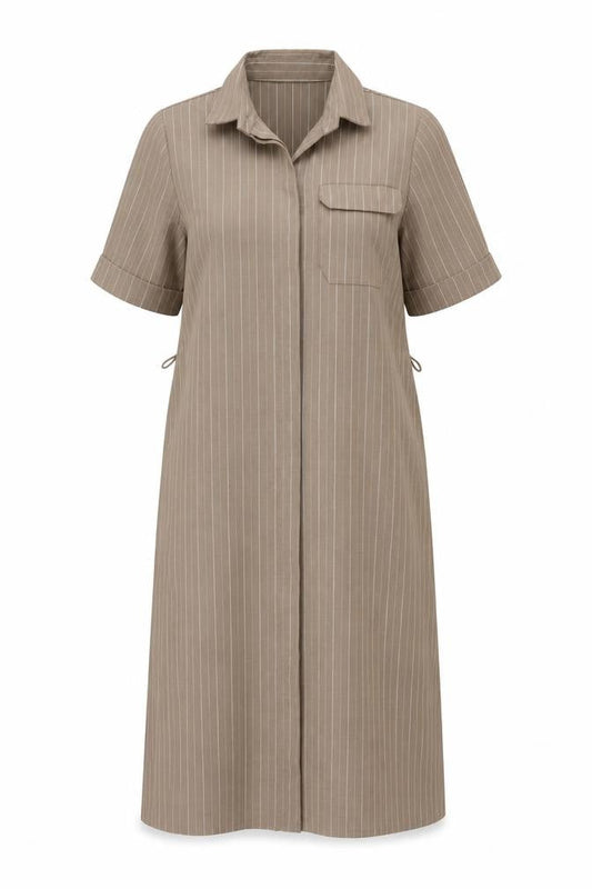 St Michael Beige Long Shirt Dress Women's Size 10