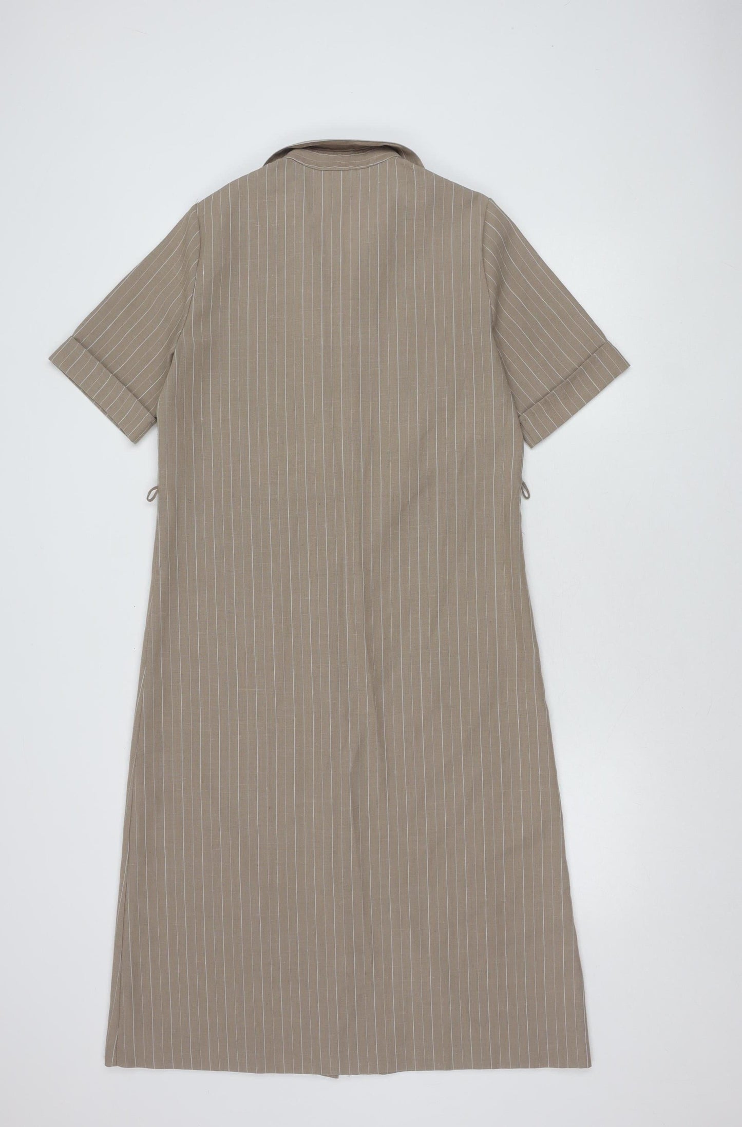 St Michael Beige Long Shirt Dress Women's Size 10