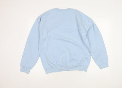 Back view of G&G Women's Blue Embroidered Pullover Sweatshirt, Medium