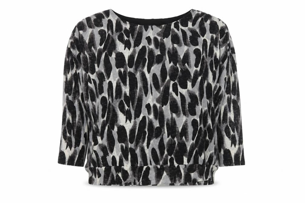 Wallis Women's Black Animal Print Blouse L
