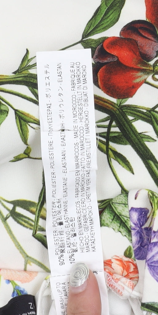 Zara Woman Floral Pencil Skirt, XS, Multicoloured