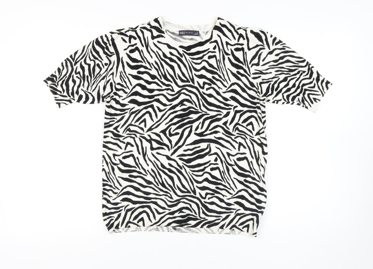 Marks & Spencer Women's Zebra Print T-Shirt, Size 16
