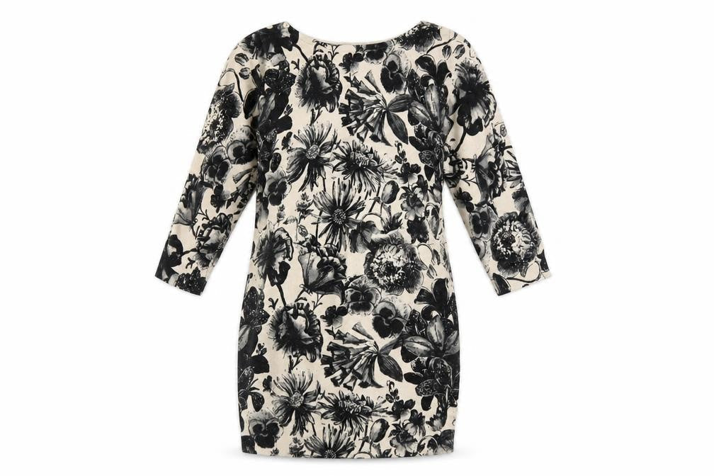 Next Women's Beige Floral Knit Dress Size 10