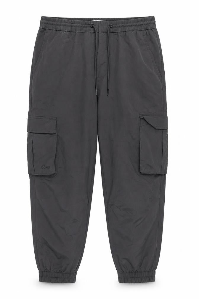 Zara Unisex Black Cargo Trousers, Size L, Elastic Waist