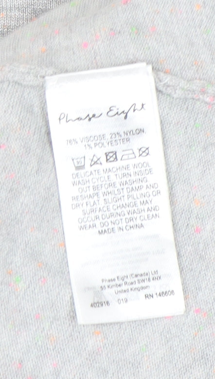 Phase Eight Women's Grey Jumper, Size 12, Knit, 3/4 Sleeve