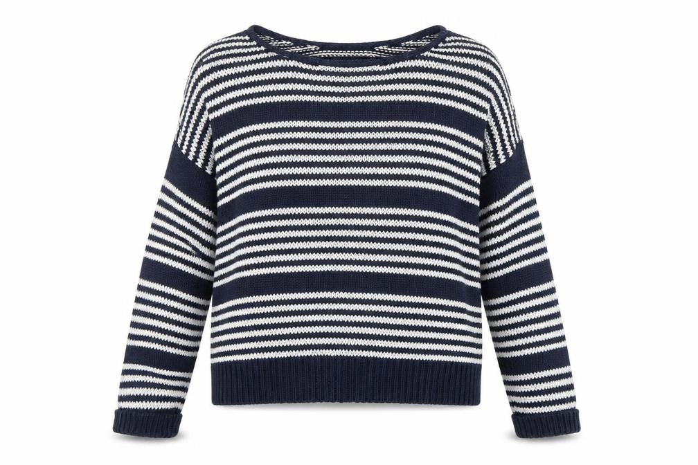 Topshop Women's Blue Striped Pullover Jumper Size 10