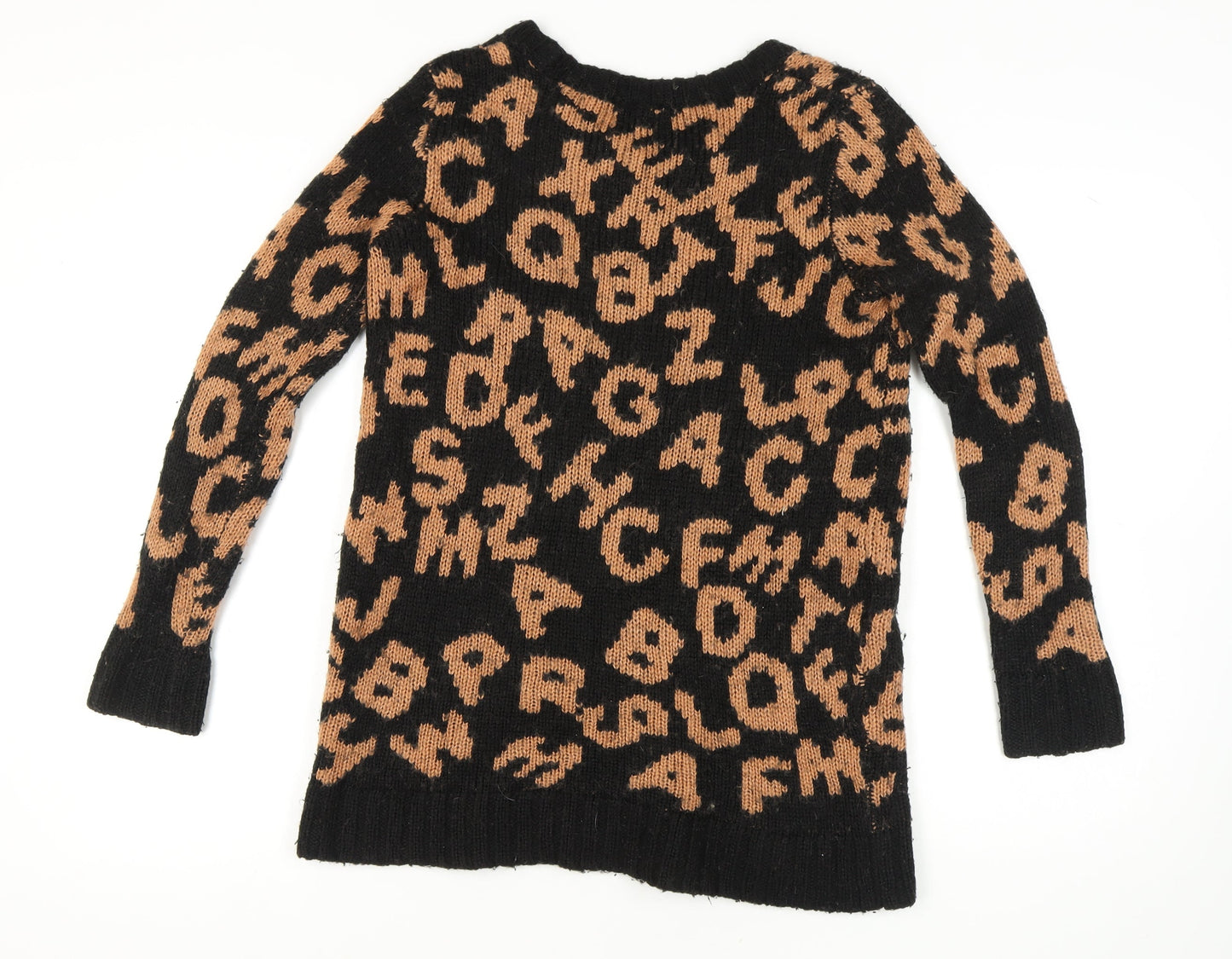 Topshop Women's Black Crew Neck Pullover Jumper Size 8