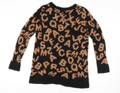 Topshop Women's Black Crew Neck Pullover Jumper Size 8