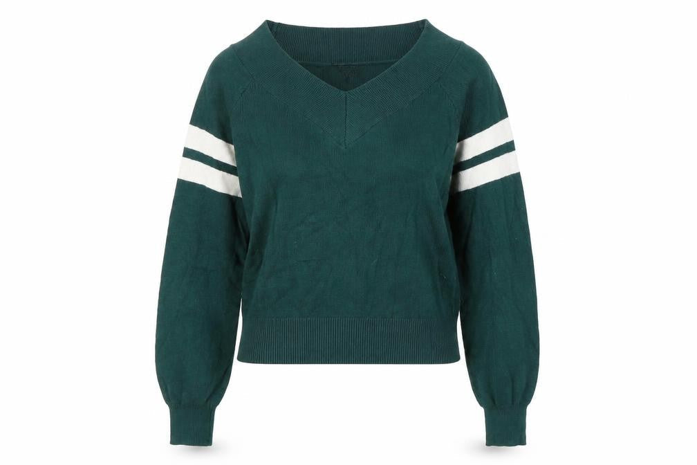 Miss Selfridge Women's V-Neck Green Jumper Size 8
