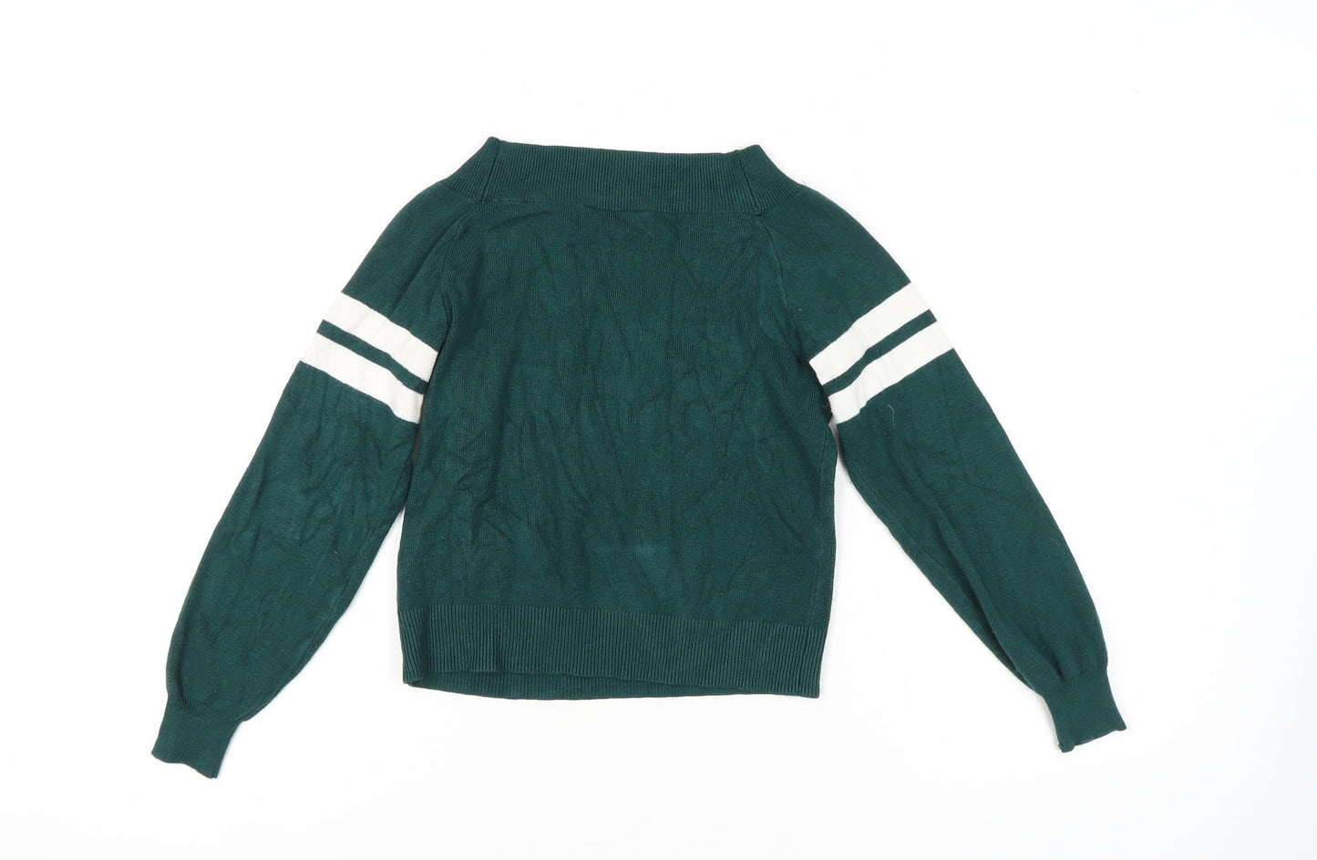 Miss Selfridge Women's V-Neck Green Jumper Size 8