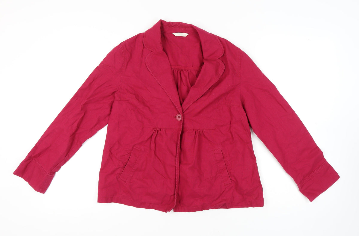 Marks & Spencer Women's Red Linen Blazer UK 12