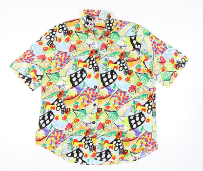 Essentials Women's Multicoloured Geometric Button-Up Shirt