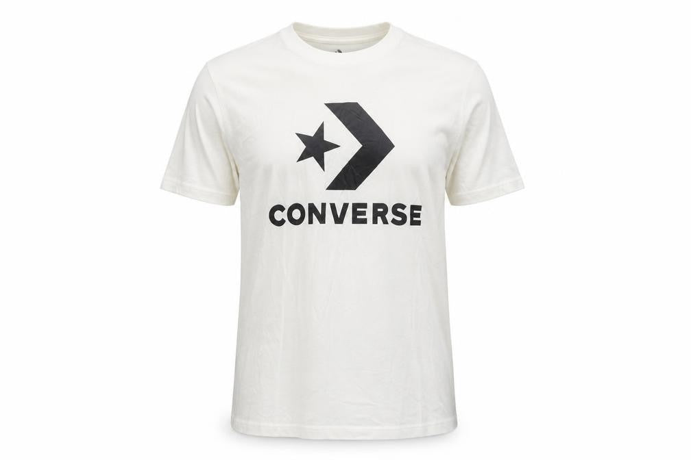 Converse Men's White T-Shirt Size S Crew Neck Logo