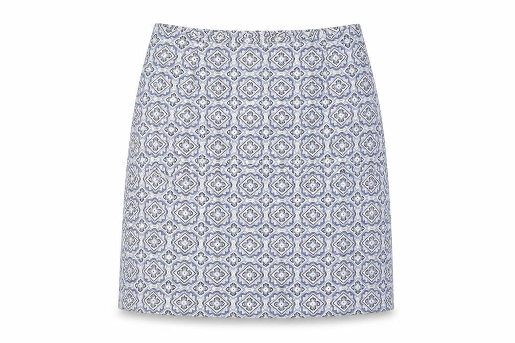 New Look Women's Blue Geometric Pencil Skirt - Size 10