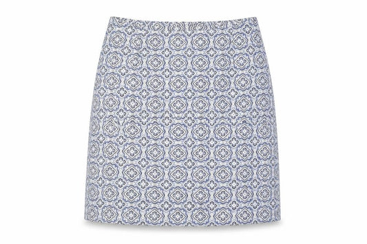 New Look Women's Blue Geometric Pencil Skirt - Size 10