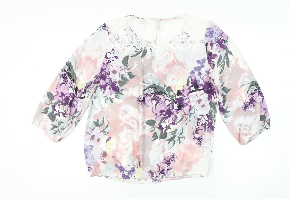 Julipa Women's Floral Tunic Blouse Size 14