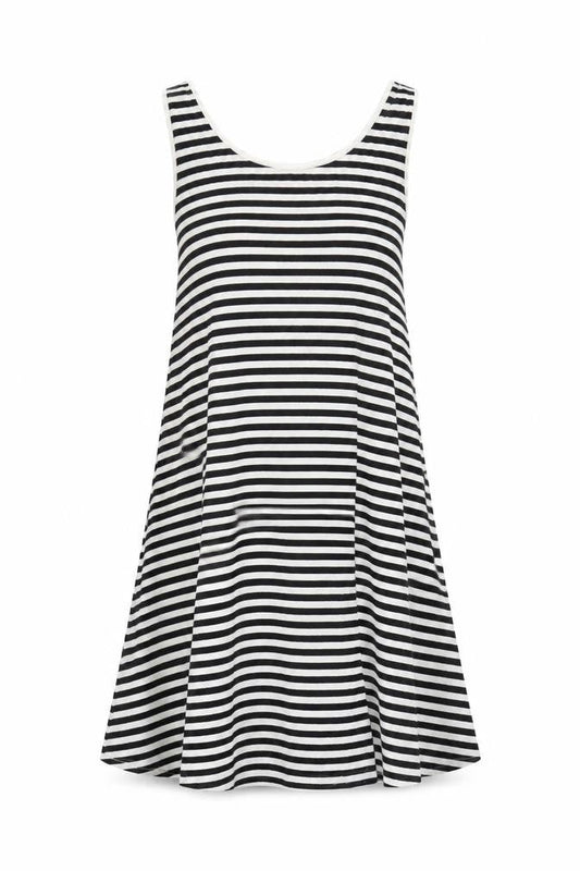 H&M Women's Black Stripe Sleeveless Tank Dress S