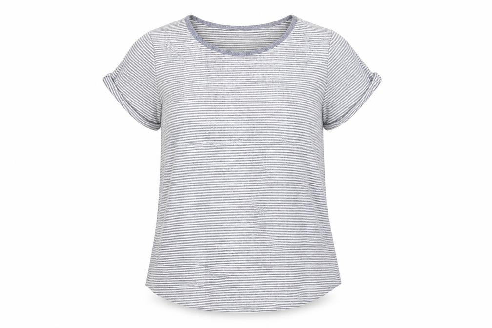 Mr Max Fashions Women's Blue Striped T-Shirt Size M