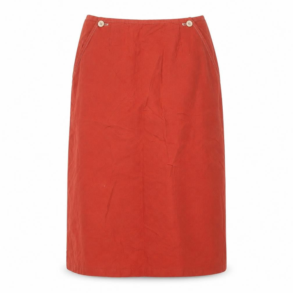 Next Women's Red High Rise Midi Skirt, Size 8