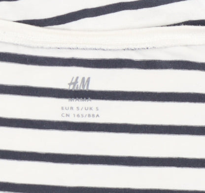 H&M Women's Multicoloured Striped Wrap T-Shirt - Size S