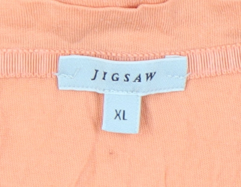 Jigsaw Women's Orange XL Casual Cotton T-Shirt