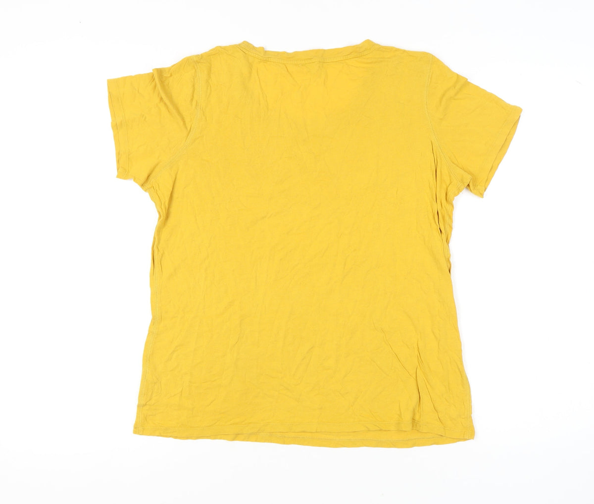 Jigsaw Women's Yellow Basic Cotton T-Shirt XL