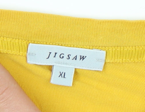 Jigsaw Women's Yellow Basic Cotton T-Shirt XL