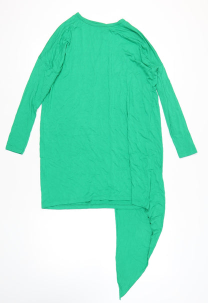 Additional front view of ASOS Women's Green Asymmetric Shift Dress, size 10