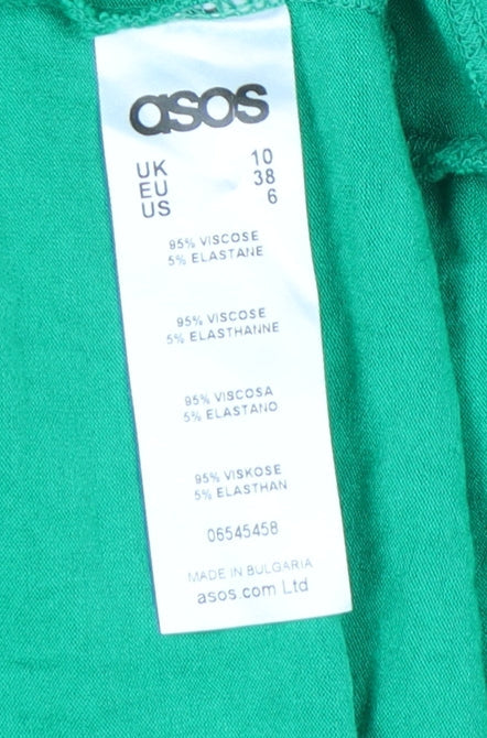 ASOS Women's Green Asymmetric Shift Dress Size 10