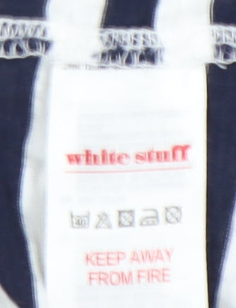 White Stuff Women's Black Striped T-Shirt - Size 8