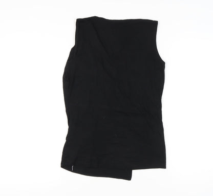 Ronen Chen Women's Black V-Neck Sleeveless Wrap Top